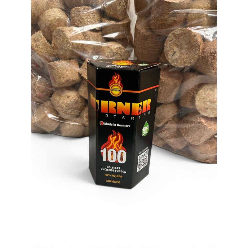 Pack 2 Briquetas 8 kg + Burner 100 Pack 2 Briquetas 8 kg + Burner 100