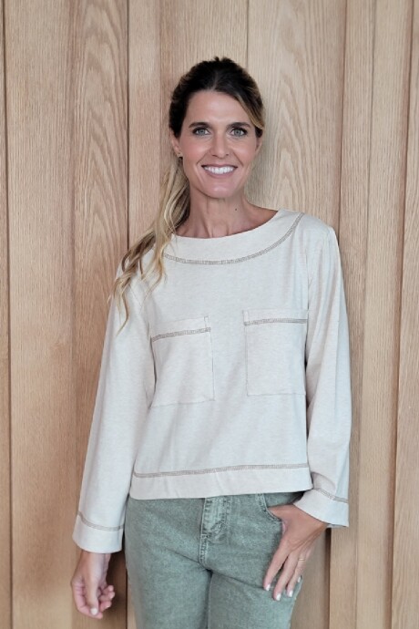 Remera Carola Beige Melange