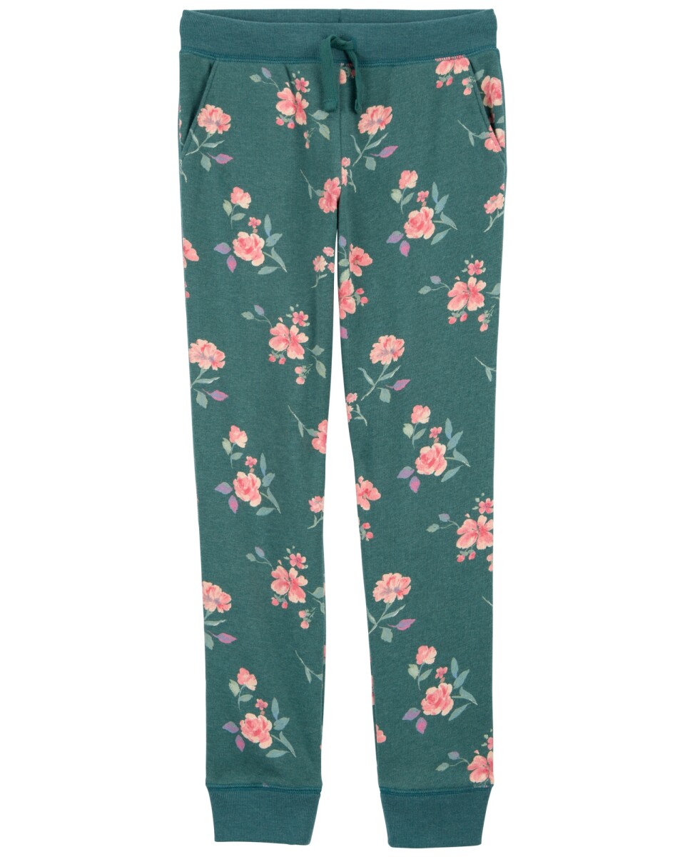 Pantalón deportivo de algodón, diseño floral 