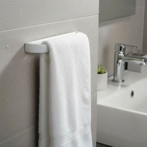 TOALLERO INTEGRAL BLANCO BRILLO ACCESORIO BAÑO BLANCO