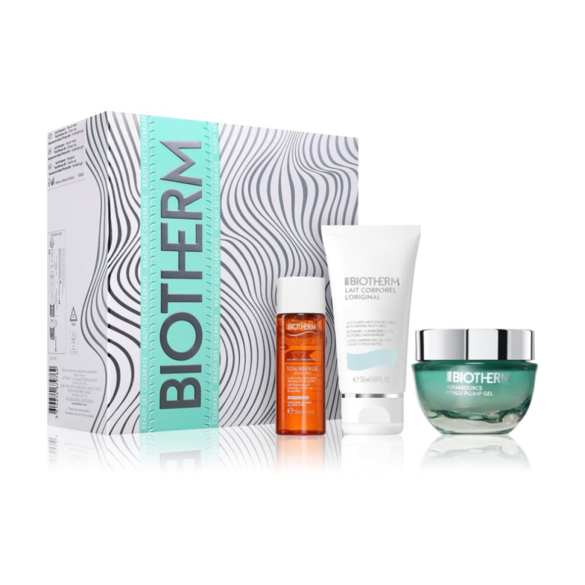 Pack Biotherm Crema Lait Corporel + Crema Facial Aquasource Hyalu Plump + Total Renw Oil 30ml 