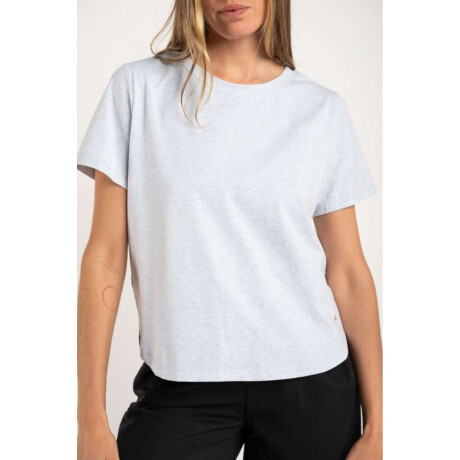 Remera Algodon Elastano Melange Gris Melange