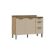 Modulo Bajo Mesada Para Cocina C/Tapa Dos Puertas Tres Cajones De 1.20Cm GAMAS DE BEIGE