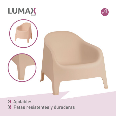 Set de 2 Silla Plastico Skarpo Jardin Liso Taupe