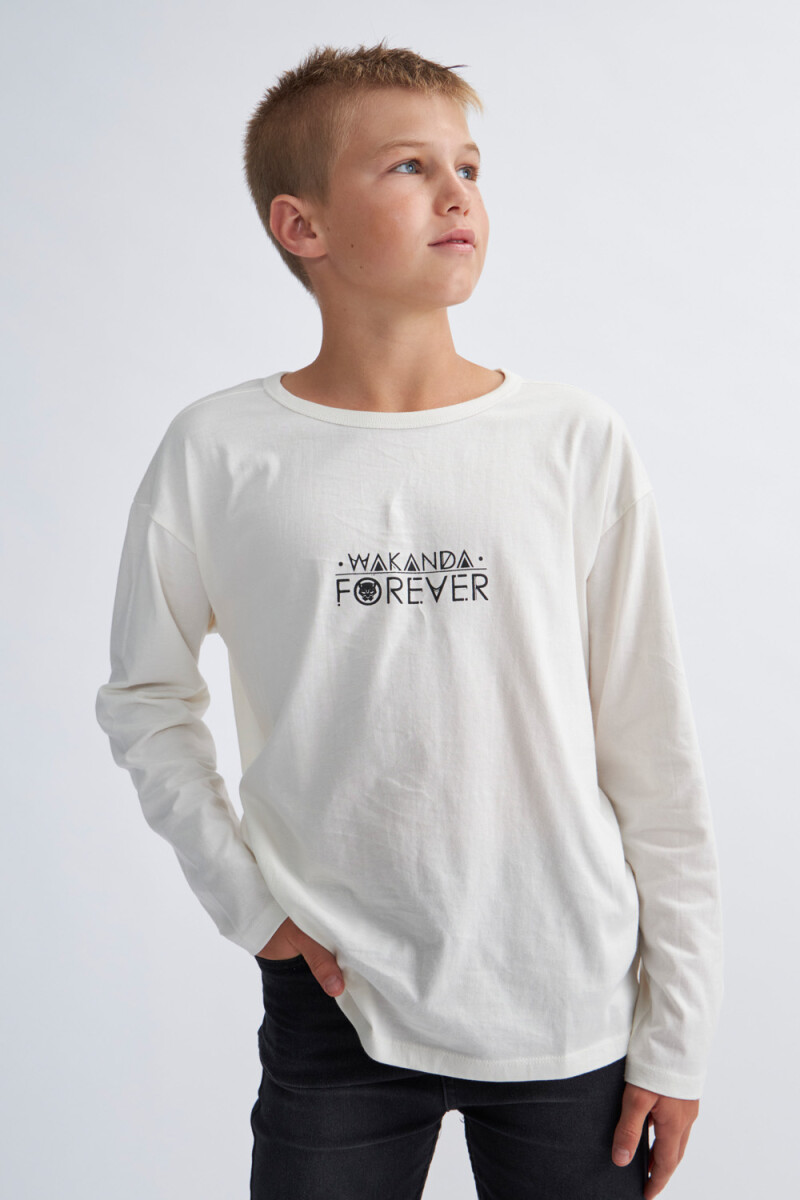 Camiseta manga larga estampada - Blanco Marvel 