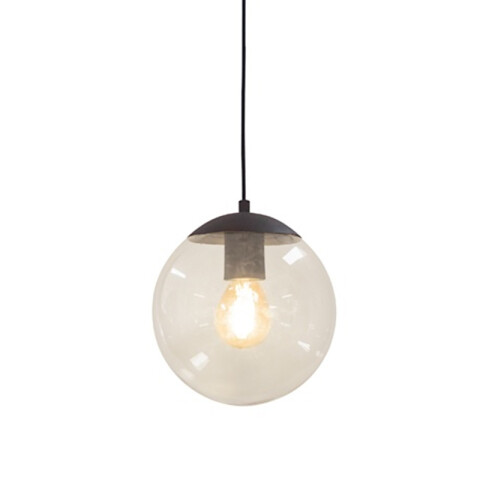 Colgante globo negro vidrio ámbar E27 Ø200mm BM2010