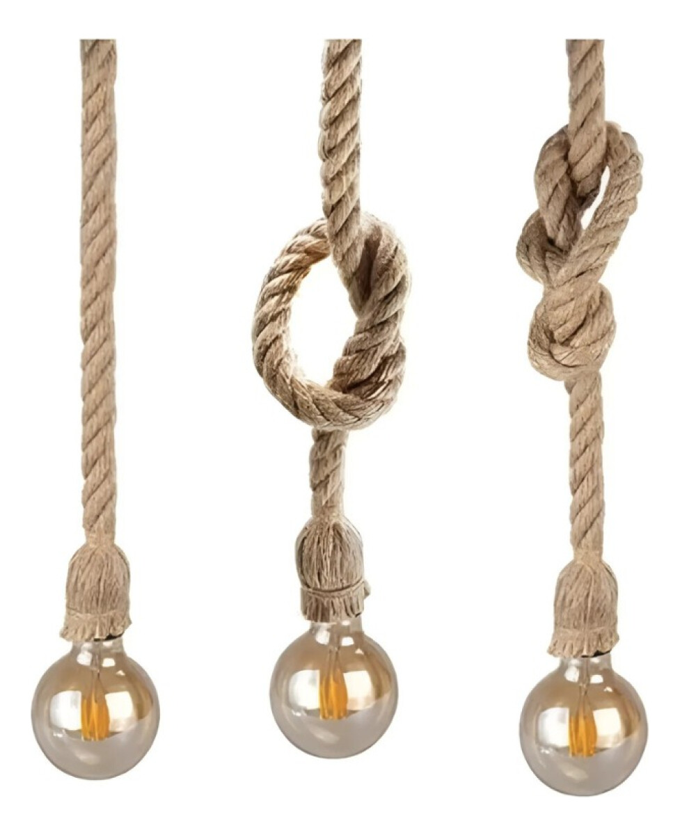 Lampara Colgante De Techo Cuerda Rustica Industrial - Beige 