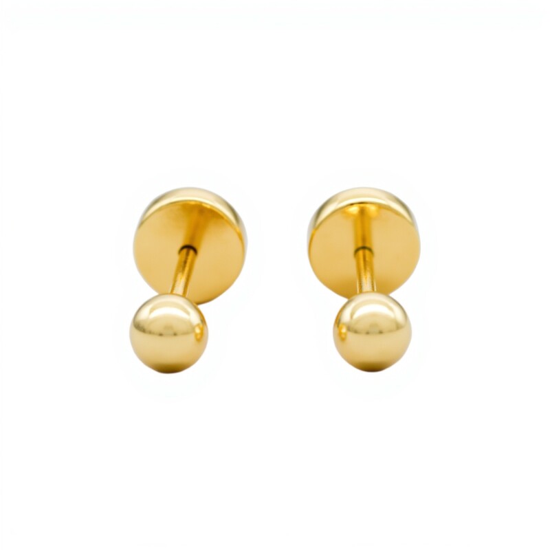 Abridores Bolita-Oro 18k-Sin piedra-AB9517 sinpiedra