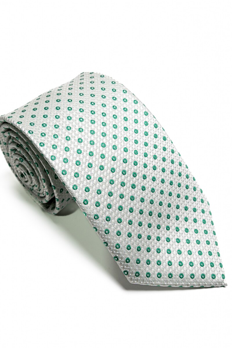 Corbata 8 cm VERDE PUNTOS