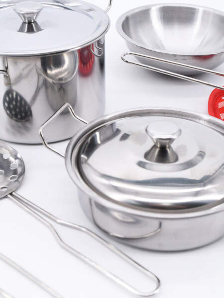 BATERIA DE COCINA ACERO INOXIDABLE PLATEADO