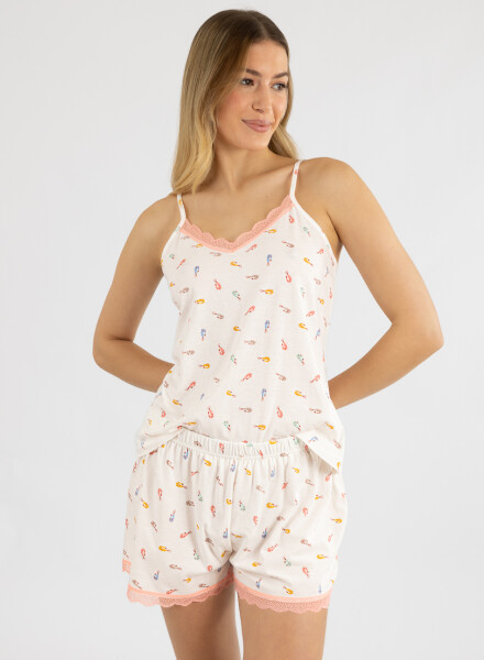 Pijama damask mar Beige