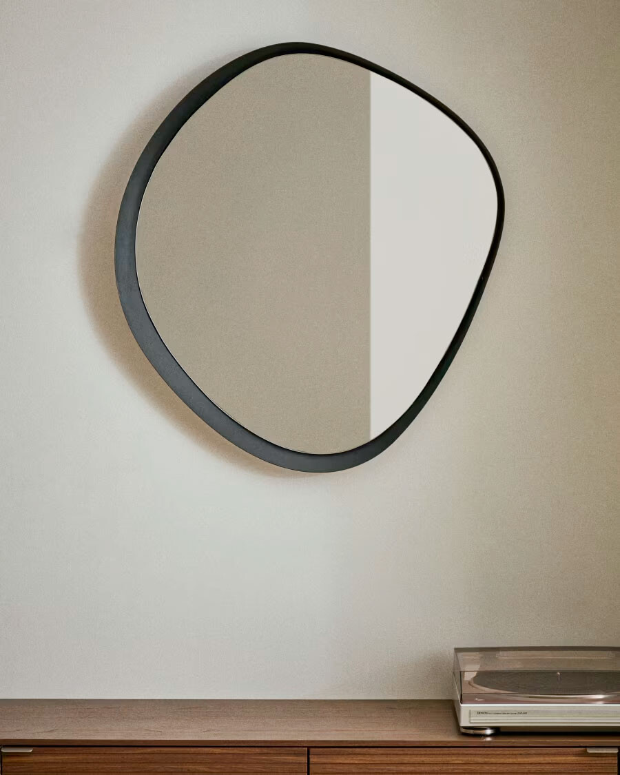 Espejo Tebel de metal negro 85 x 93,5 cm