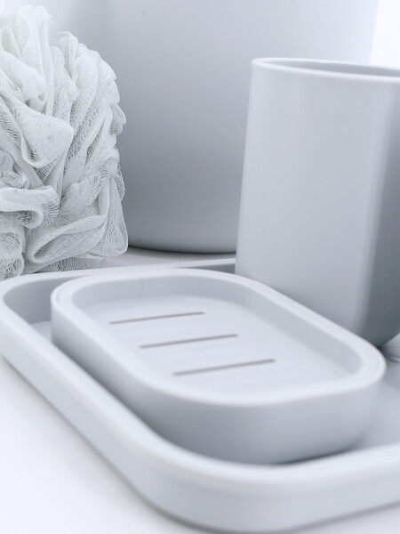 SET DE BAÑO X 7 UNIDADES GRIS (V)