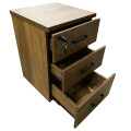 Cajonera con llave 3 Cajones Marrón