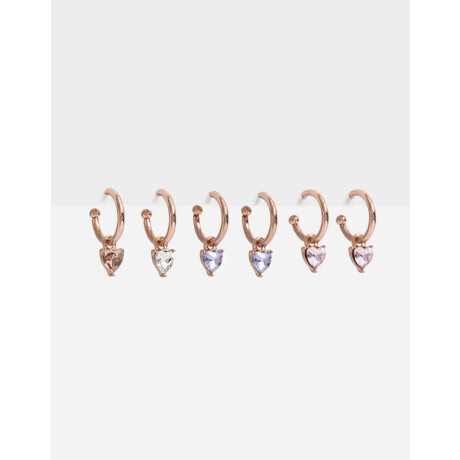 Aros Argollas Set Bañada en Oro Rosa Dorado Oro Rosa