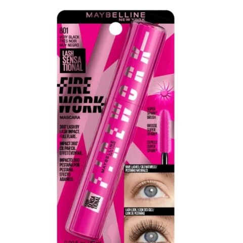 Maybelline Máscara de pestañas Fire Work 801 Muy negro