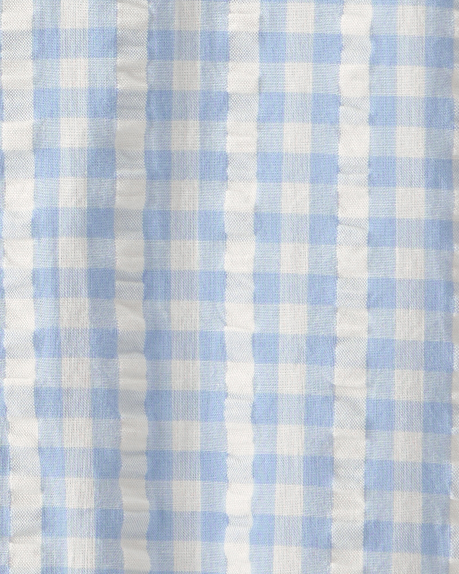 Monito corto de algodón orgánico, azul y blanco, diseño a cuadros Sin color