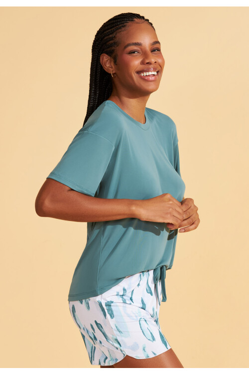 PIYAMA MICROFIBRA TALLES AMPLIOS VERDE Y EST.CORRENTEZA 21331