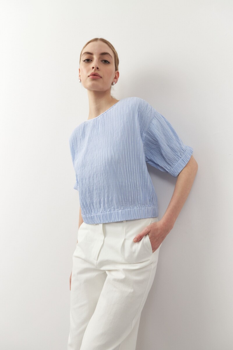 BLUSA ARSANNE Blanco/Celeste