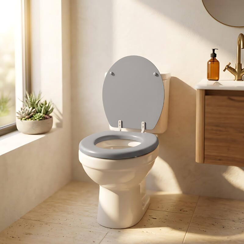 Asiento De Inodoro Acolchonado Universal GRIS