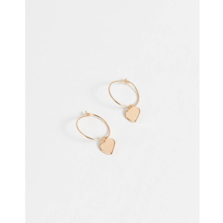 Argollas Con Corazón Dorado