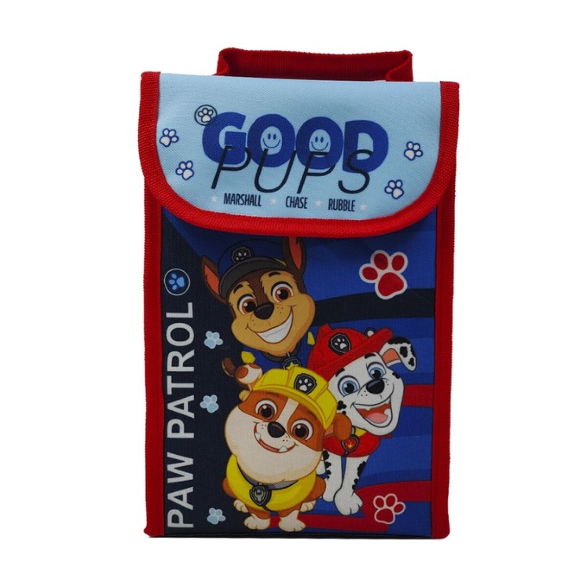 Lunchera termica paw patrol - celeste rojo 