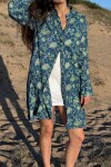 Camisa Cala Block Print Azul