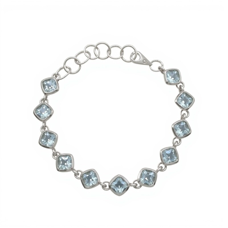 Pulsera rombo-Plata 925-Piedra topacio-PU3021 conpiedra