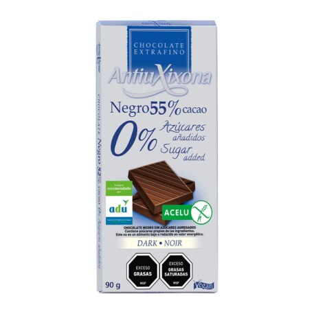 TABLETA ANTIU CHOCOLATE NEGRO S/AZÚCAR 90G 001