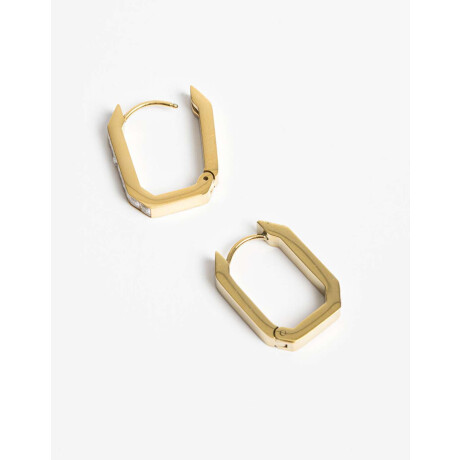 Argollas Acero Con Cubic Dorado