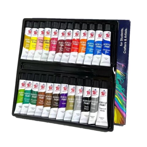 Arte pinturas acrilicas x 24 colores en caja 12ml c/una Arte Pinturas Acrilicas X 24 Colores En Caja 12ml C/una