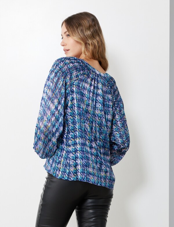 Blusa Gasa Lurex MULTI/AZUL