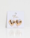 Aros Argollas Metal Argollas De Corazón - Dorado