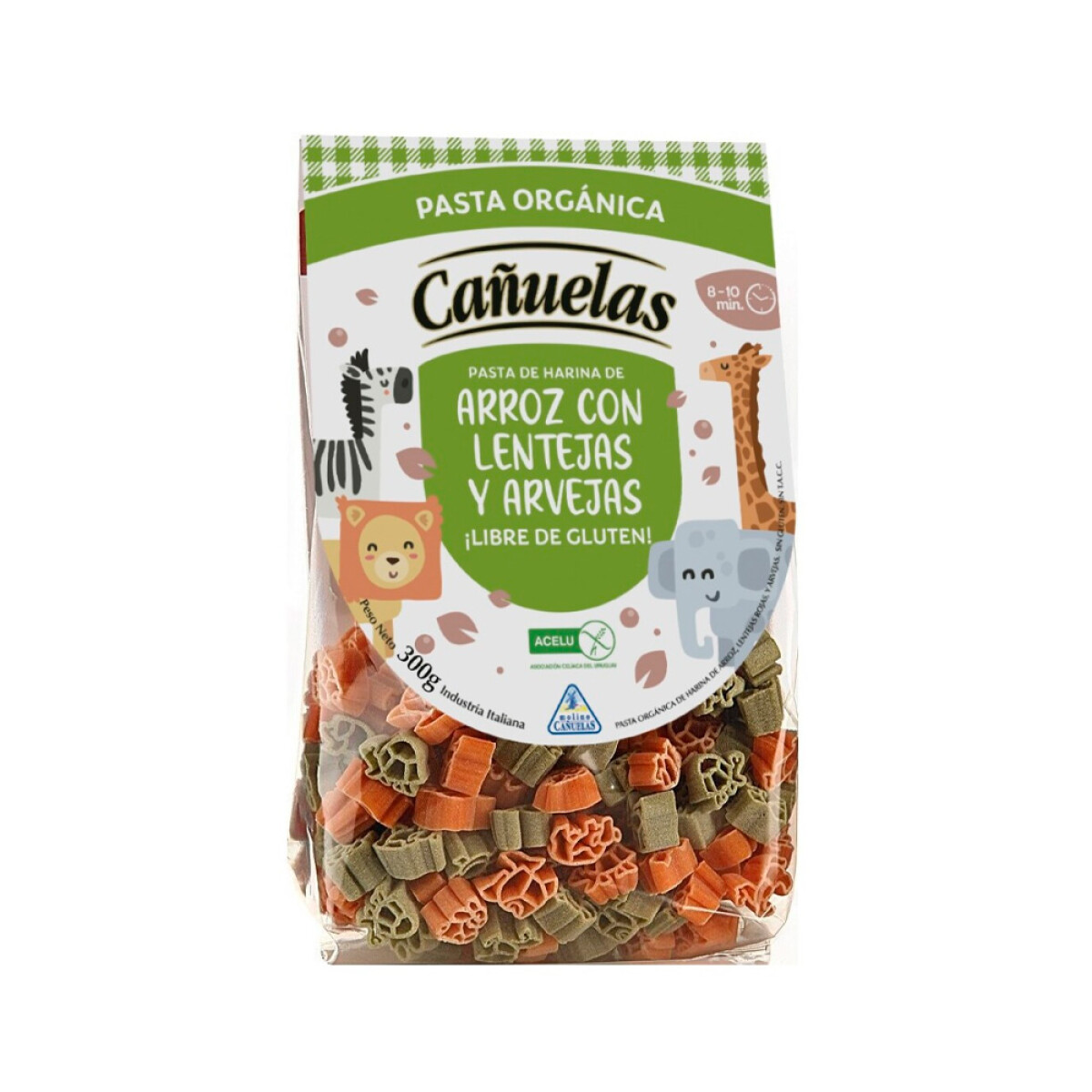 Pasta orgánica de lentejas, arvejas y arroz sin gluten Cañuelas 