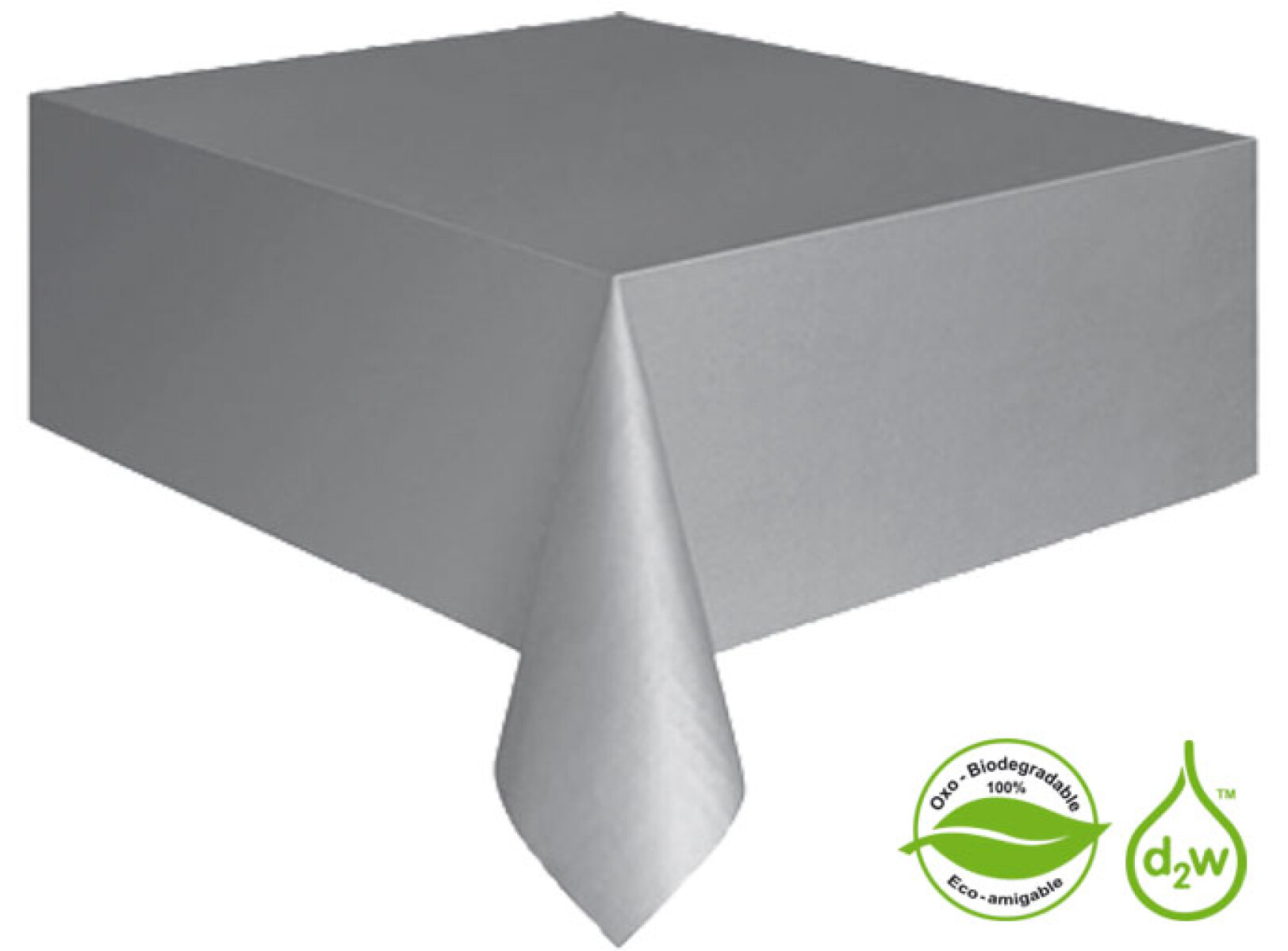 Mantel Biodegradable Rectangular - Plateado 