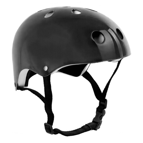 Casco P/ Niño Reforzado Patín Skate Rollers Bicicleta Negro