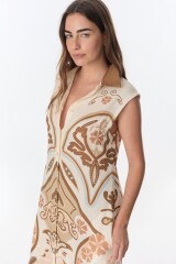 Vestido Elaia Estampa Camel