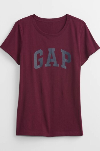 Remera Logo Gap Manga Corta Mujer Ruby Wine