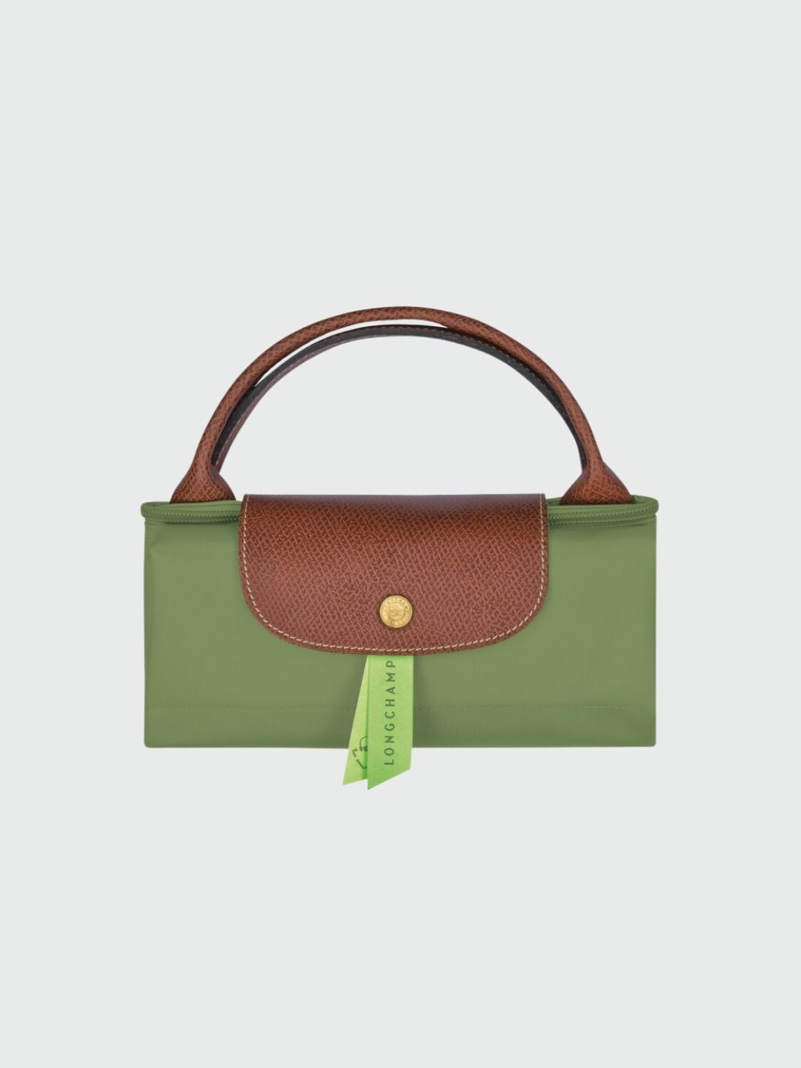 Longchamp -Bolso de viaje Longchamp plegable con cierre y asa corta, Le pliage Verde