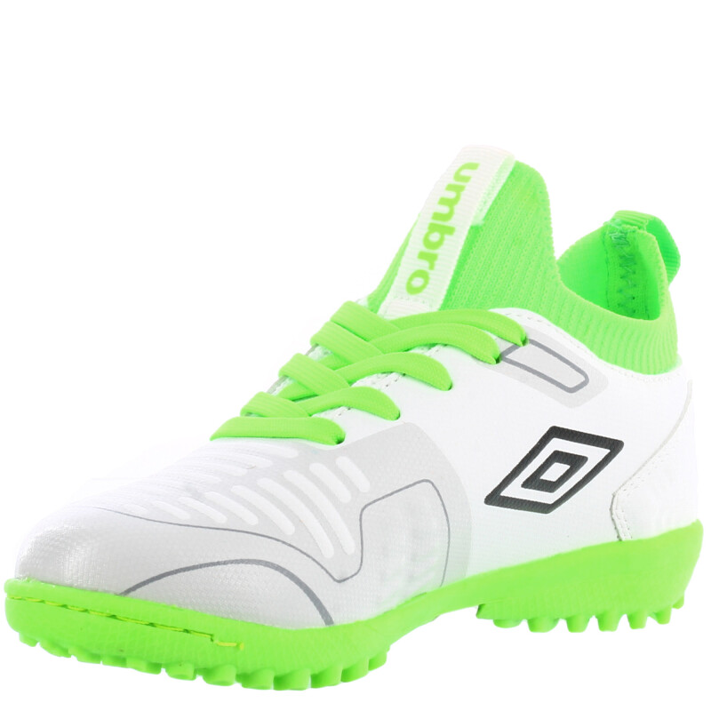 Championes de Hombre Umbro Futbol 5 Flash TF Blanco - Verde - Negro