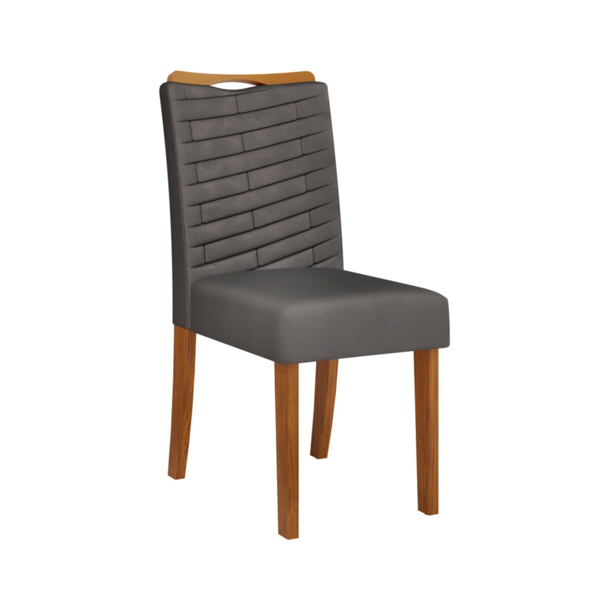 Silla Julia tapizada - Linea Milán - Gris/Veludo 