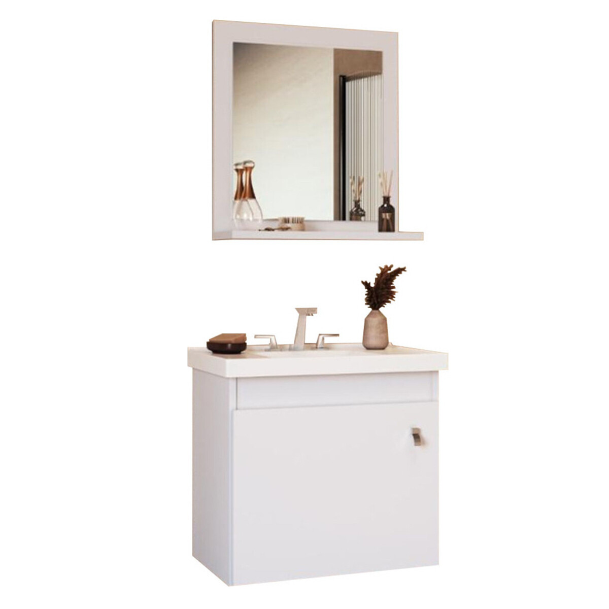 (pausado) Mueble Baño Arte Dalva Madera 46x44.8 Cm C/bacha Blanco 