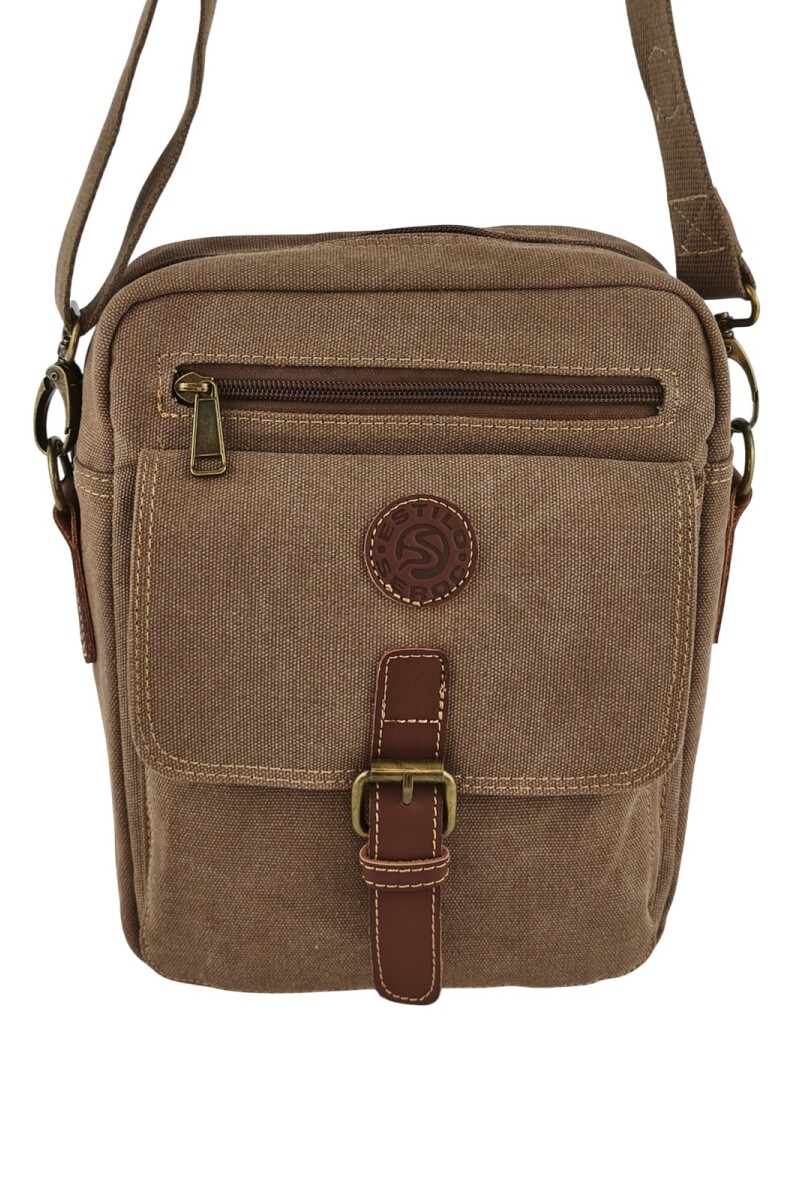 Morral cruzado en Lona Vintage Marrón