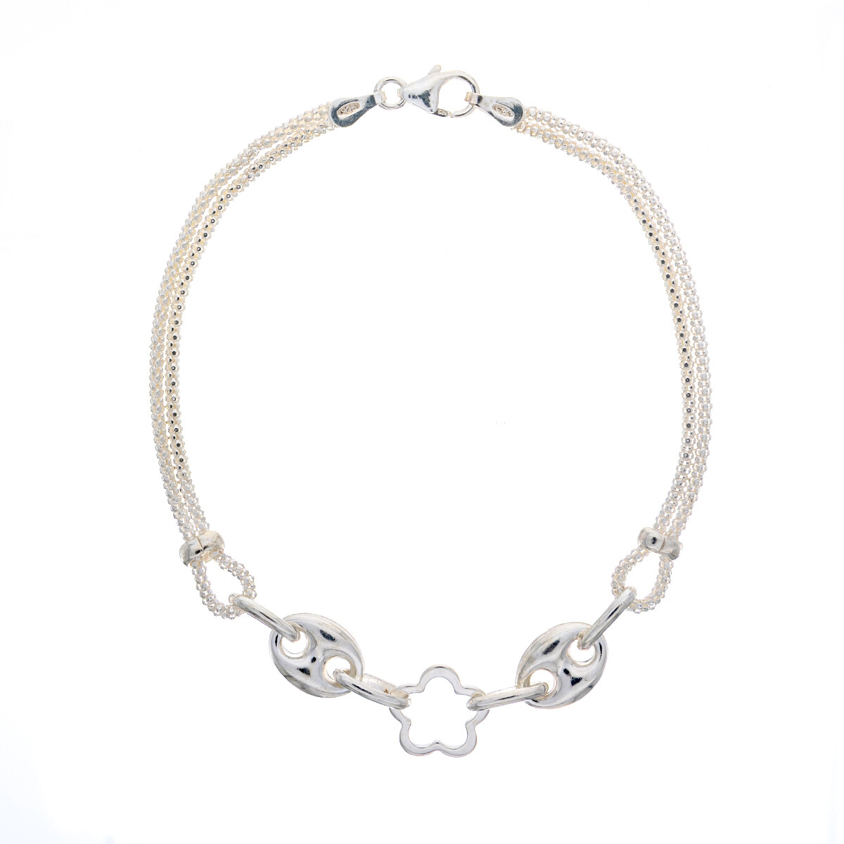 Pulsera de plata 925, FLOR. 