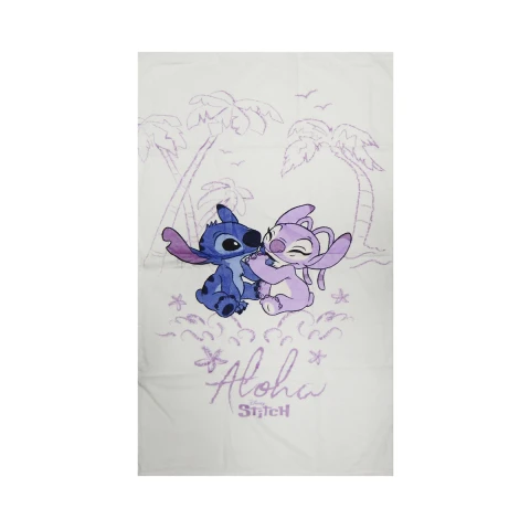 Toalla Infantil Playera Velour Stitch 70 x 130 cm 100% Algodón BLANCO