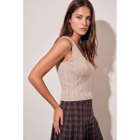 Top Tejido Beige Melange
