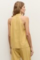 Blusa lino drapeada maiz