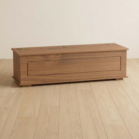 PIE DE CAMA C/BAÚL MADERA MARRON MEX