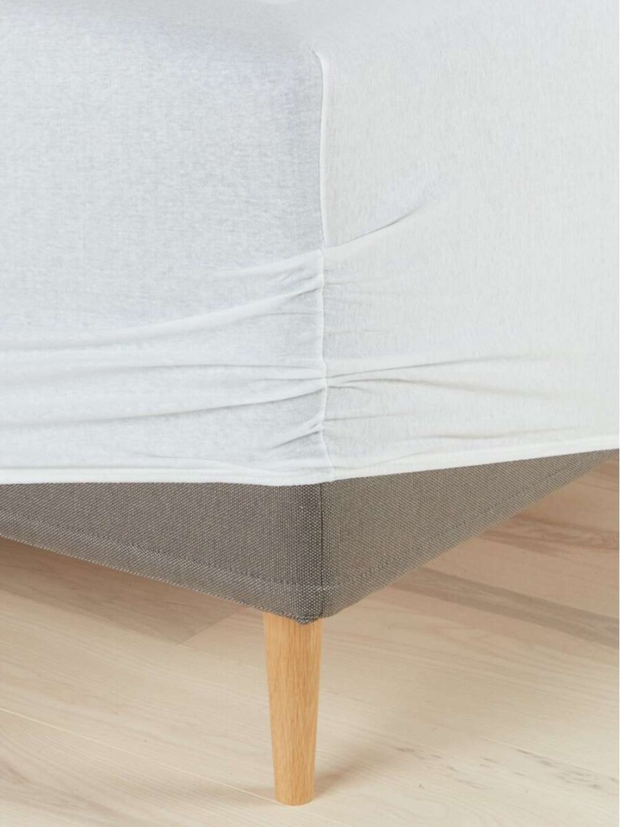 Sabana Bajera Jersey Jenny 140/150X200X35 - Blanco 