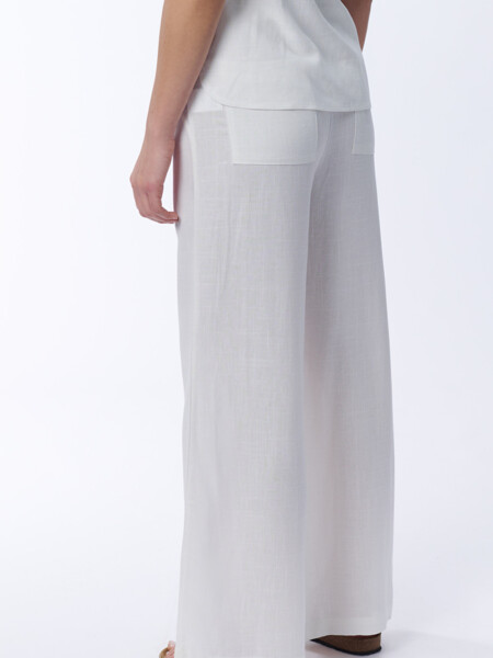 Pantalón cintura elastizada Blanco